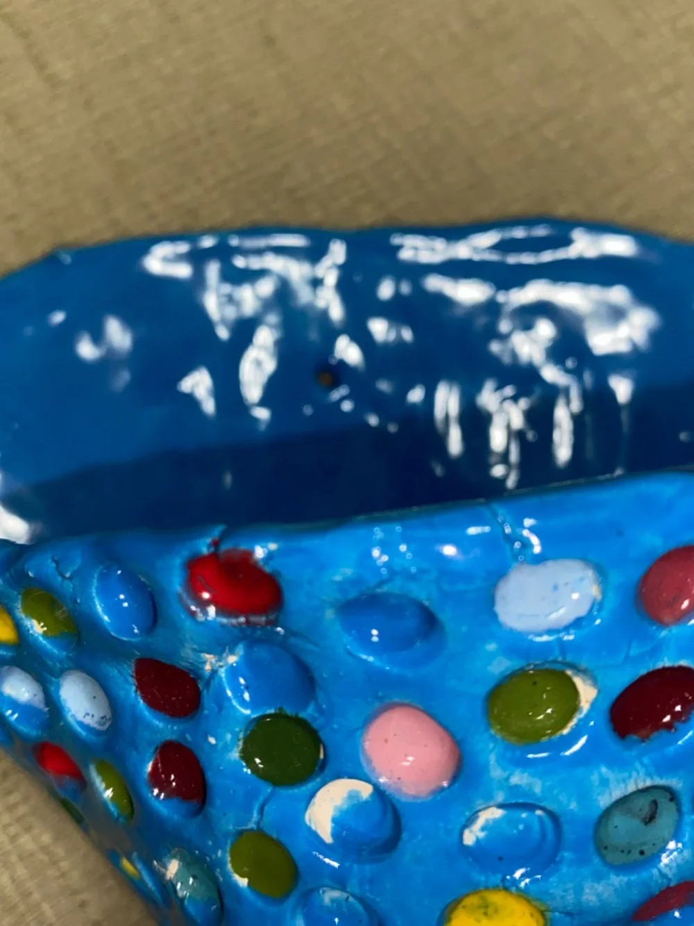 Ceramic Wall Pocket made by high school student New
